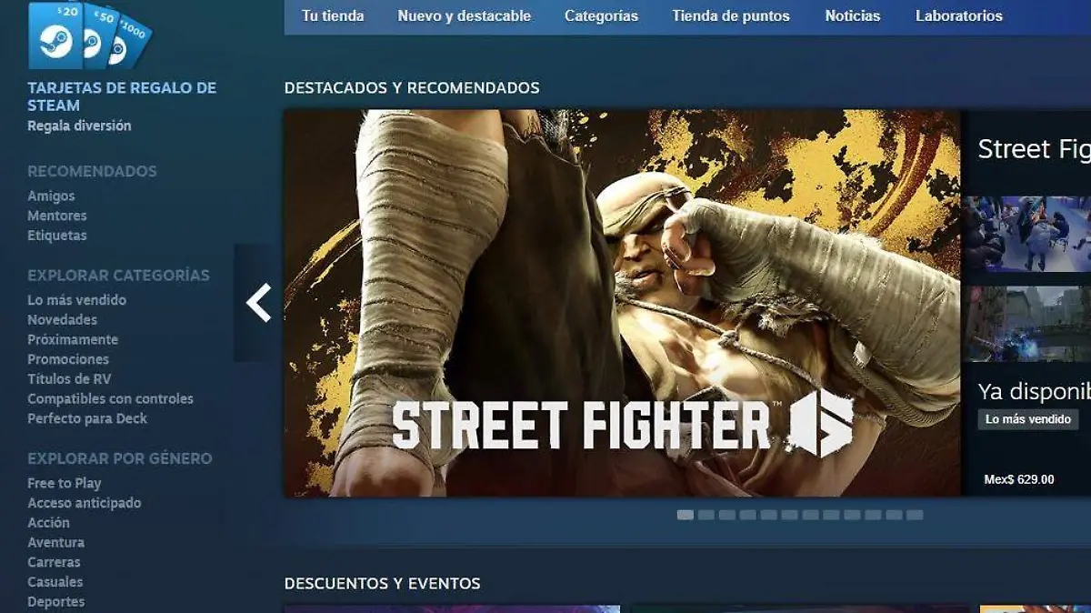 Interfaz de Steam