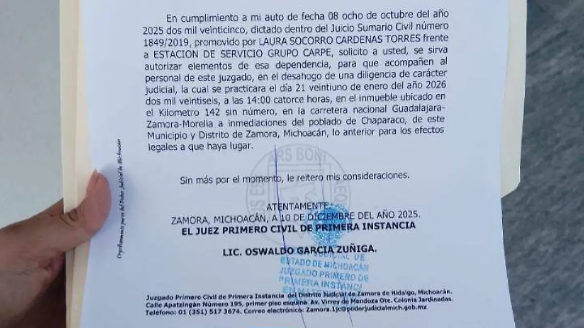 Diligencia Pepe Mora