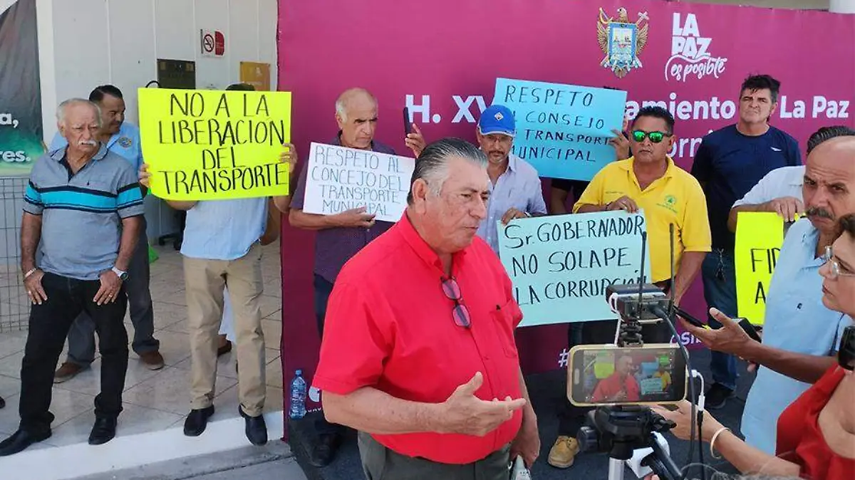 Manifestacion transportistas en la paz