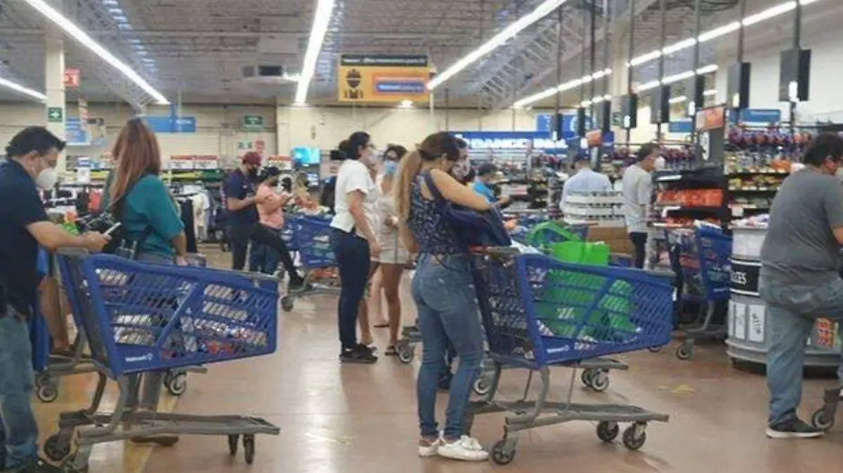 Supermercado compras panico huracan