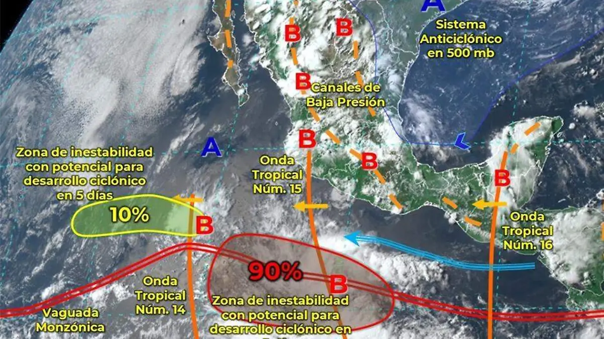 Zona baja presion 25jul 18 hrs