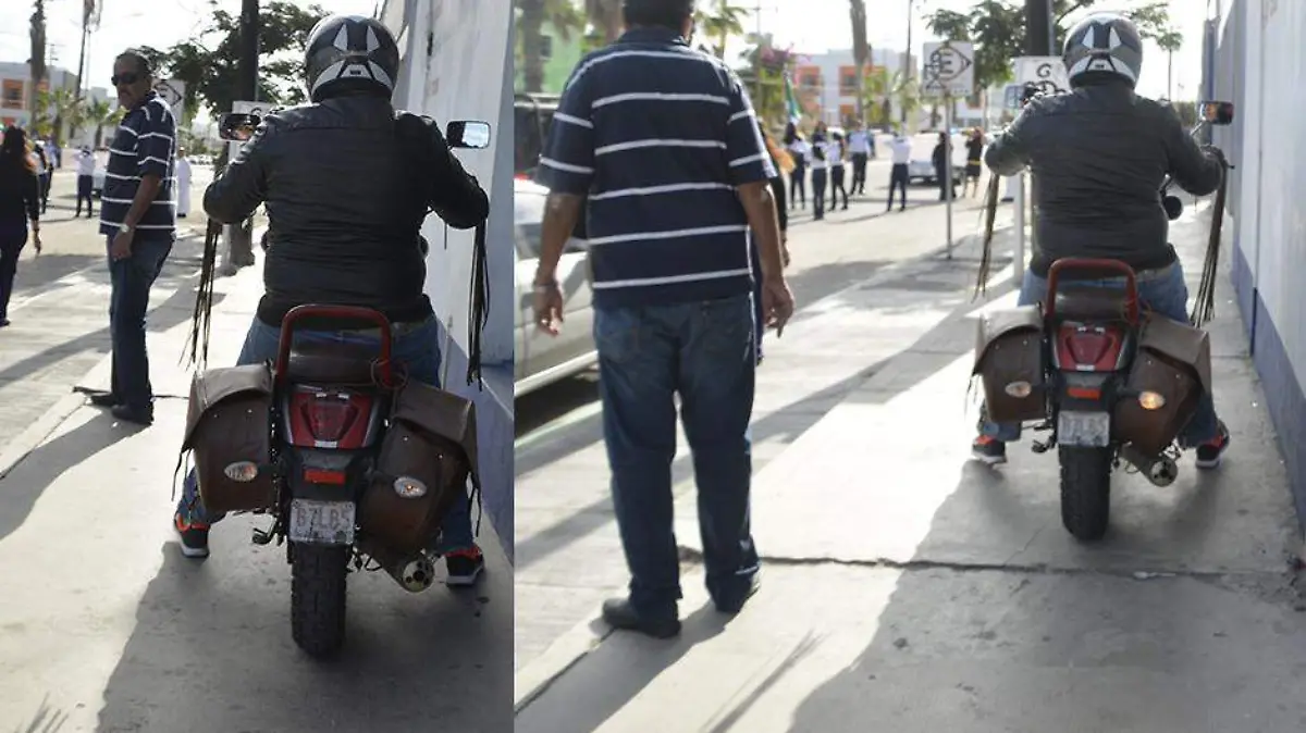 Moto en Banqueta 01