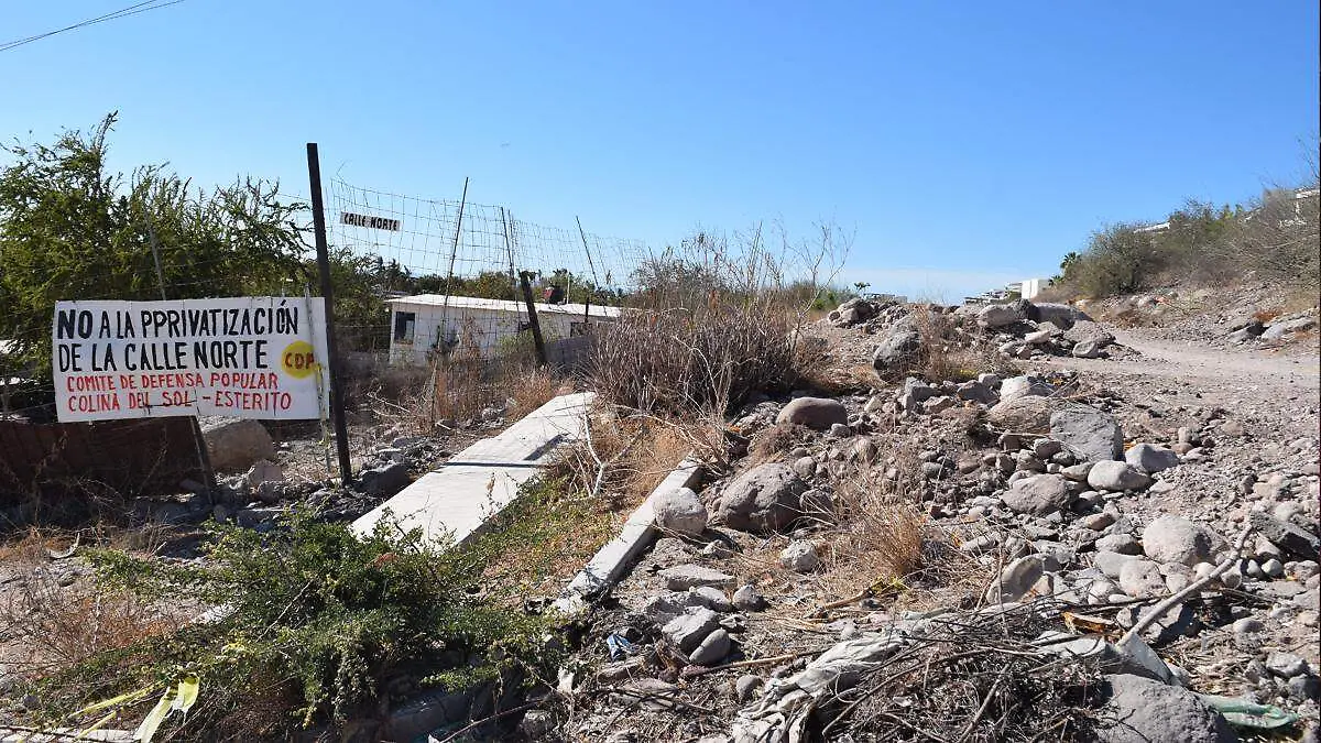 calle norte pancarta no a la privatizacion