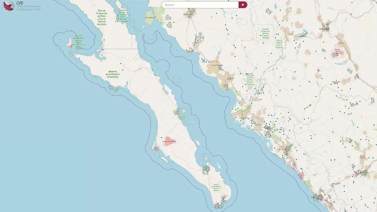 cual es la cobertura de CFE Internet para todos en bcs