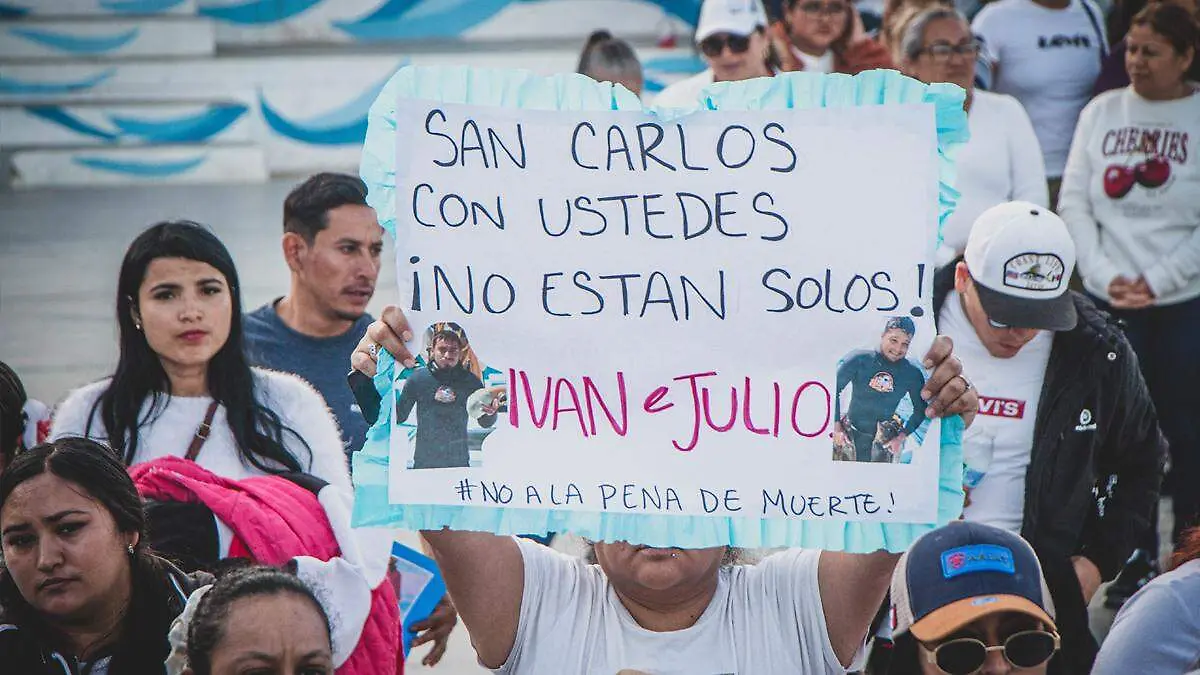 MANIFESTACION SAN CARLOS en apoyo de pescadores detenidos en usa