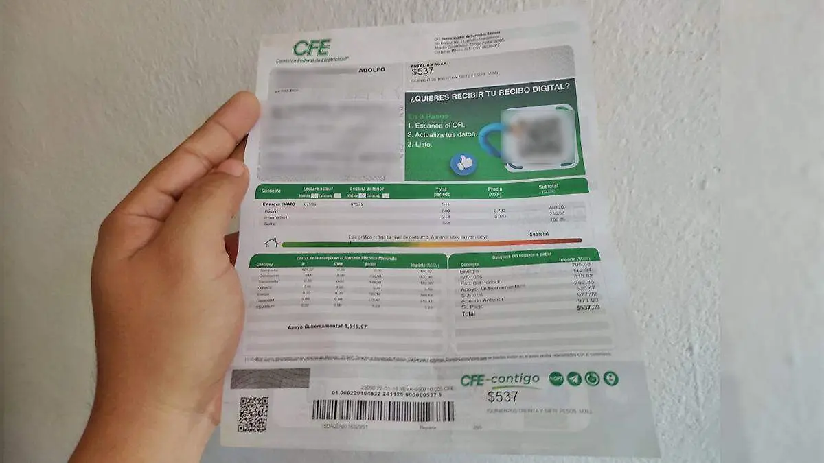 recibo CFE