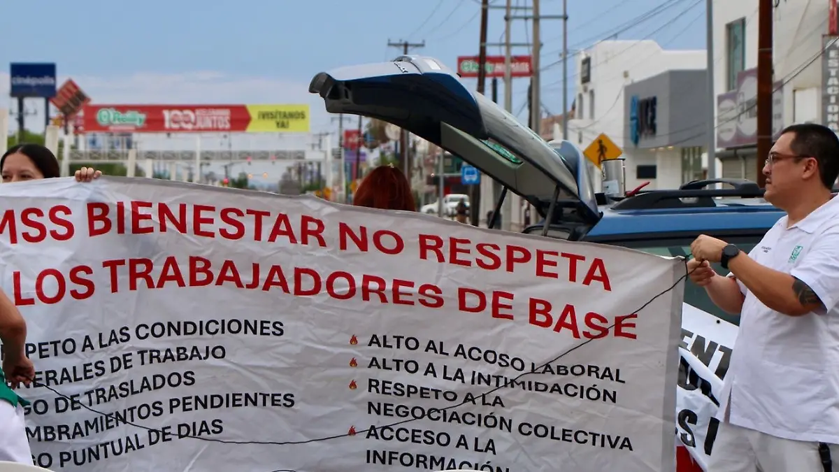 Manifestacion imss bienestar en la paz