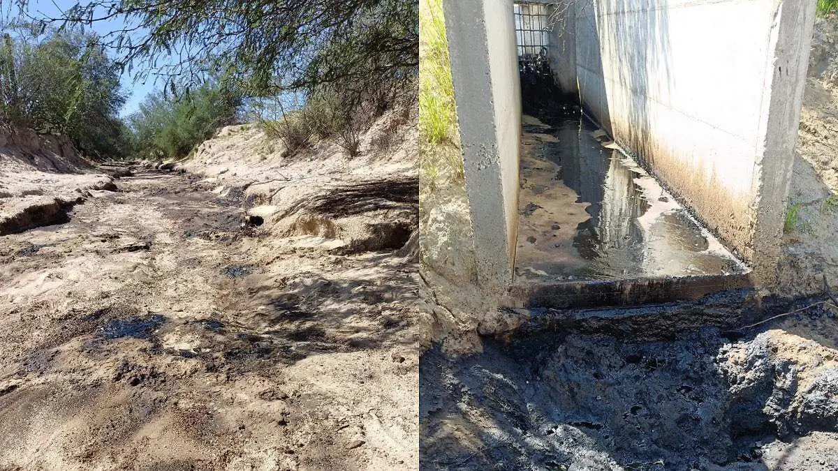 aceite en arroyo contaminacio cfe la paz