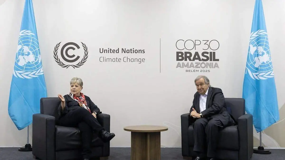 Alicia Barcena con Antonio Guterres en COP30