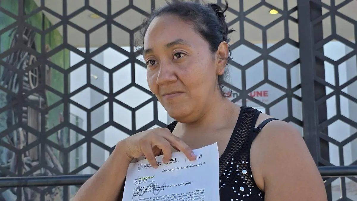 Lizbeth madre del niño resguardado en casa cuna