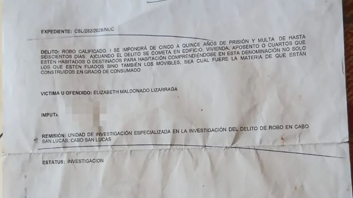 Denuncia robo calificado