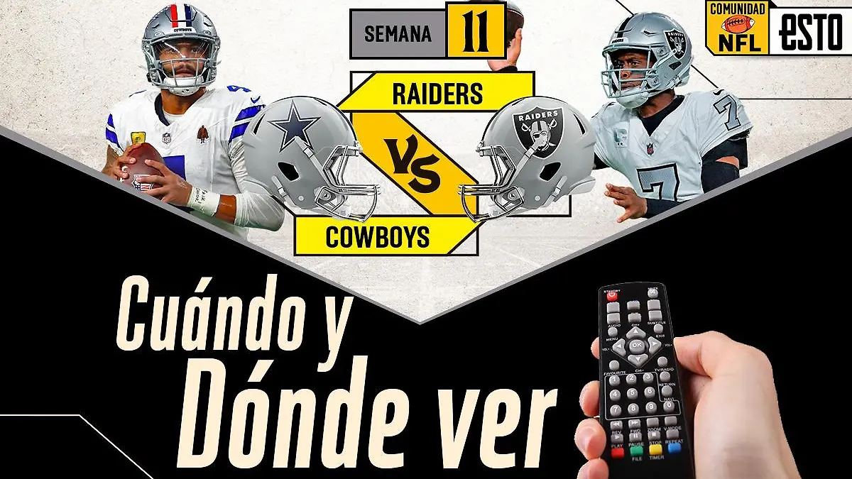 ¿Cuándo y dónde ver Dallas Cowboys vs Las Vegas Raiders?/ Arte: Noé López