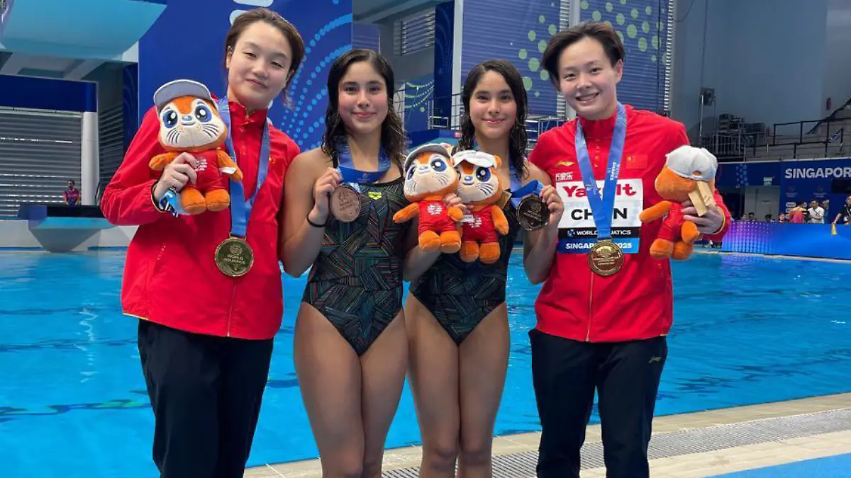 Lía y Mía Cueva ganaron la medalla de bronce con apenas 14 años / Foto: CONADE