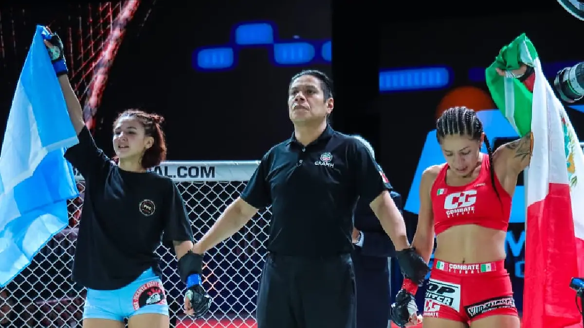 Con la victoria de Camila Reynoso sobre la mexicana Nicole Geraldo, Argentina se lleva la noche de Combate Global México vs Argentina /Foto: Oswaldo Figueroa/ESTO