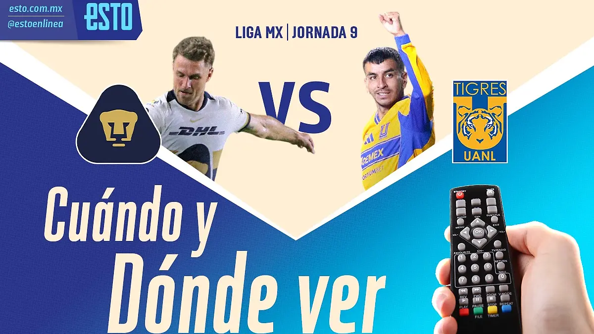 Pumas se medirá a Tigres en juego de fecha 9 /Arte: Abril Hernández