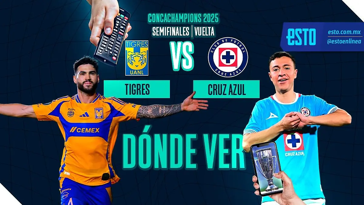 Cruz Azul vs Tigres dónde ver la vuelta de semifinales de Concachampions