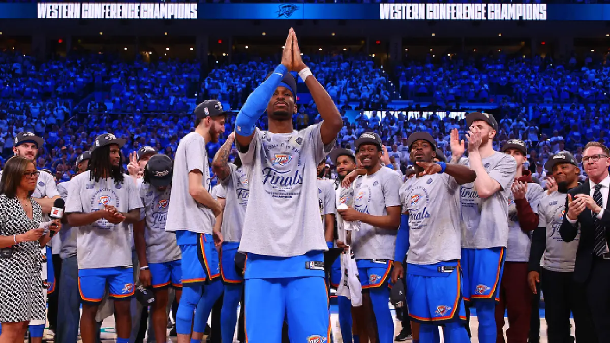 El jugador de Oklahoma Shai Gilgeous Alexander  podría ganar el campeonato de la NBA. Foto: AFP
