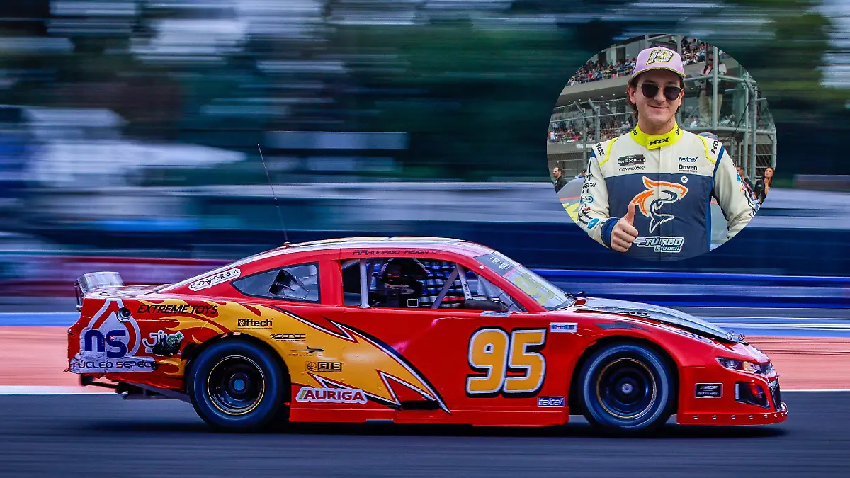 Rodrigo Rejón maneja al 'Rayo McQueen' de la NASCAR   FOTO LUIS GARDUÑO