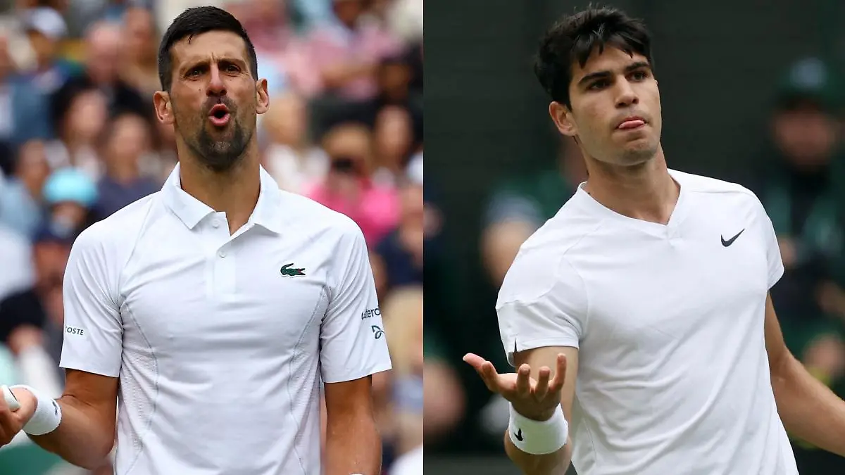 Novak Djokovic jugará ante Carlos Alcaraz la final de Wimbledon. FOTO: Reuters