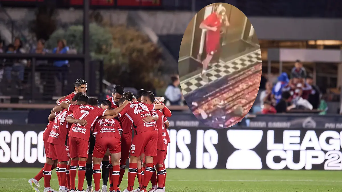 Jugadores de Toluca rompieron un jarrón de miles de dólares. FOTO: MEXSPORT
