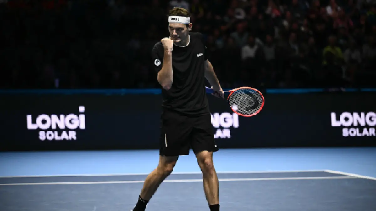 Taylor Fritz ganó su primer partido en ATP Finals 2024. Foto: AFP