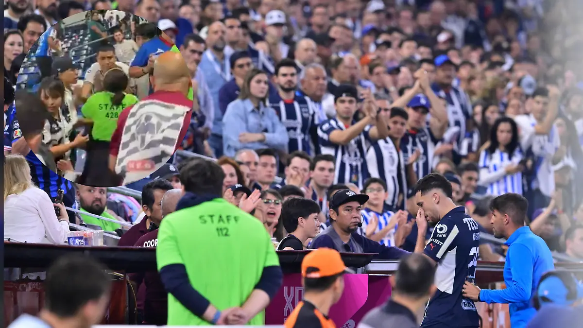 Aficionado del León golpea a una mujer en el estadio BBVA