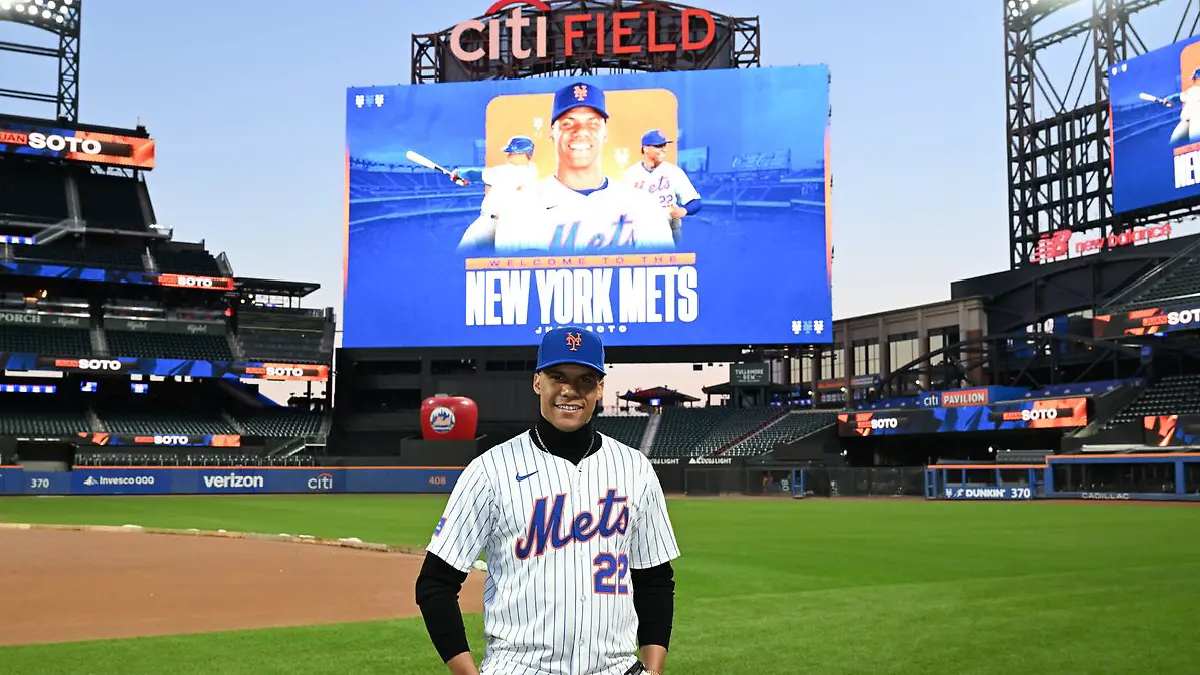 El dominicano Juan Soto fue presentado con los Mets. Foto: @Mets