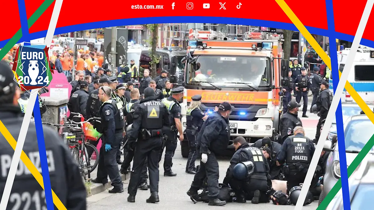 Detienen a hombre por atacar a la policia en Hamburgo previo al partido de la Eurocopa. Foto: Cortesía