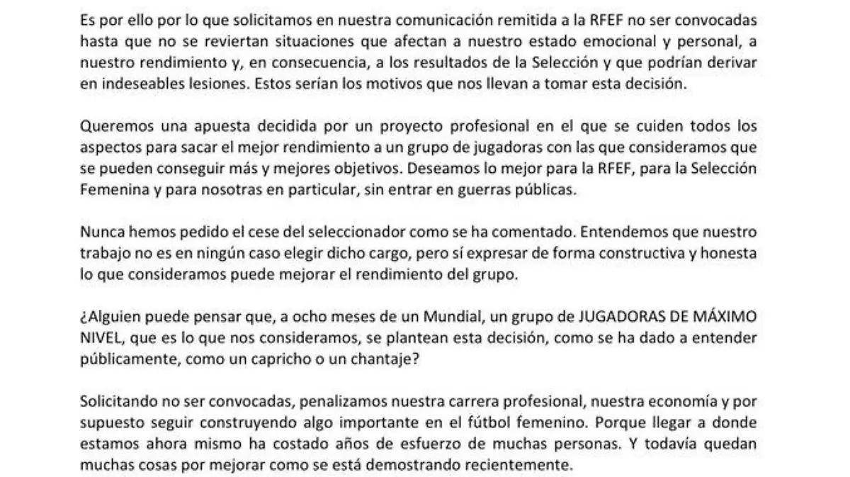 carta jugadoras españolas