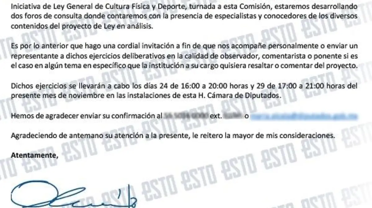Invitación Comisión a Conade