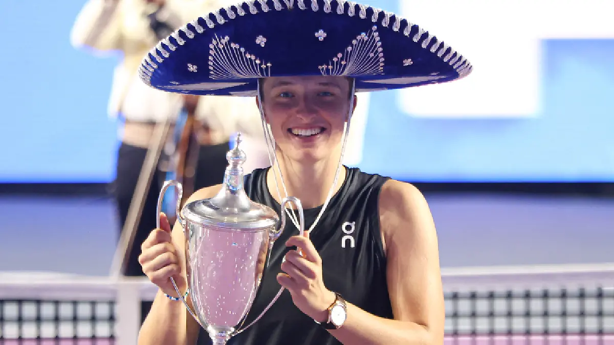 Iga Swiatek celebró con todo el triunfo en las WTA Finals Cancún / Foto: David Tamayo