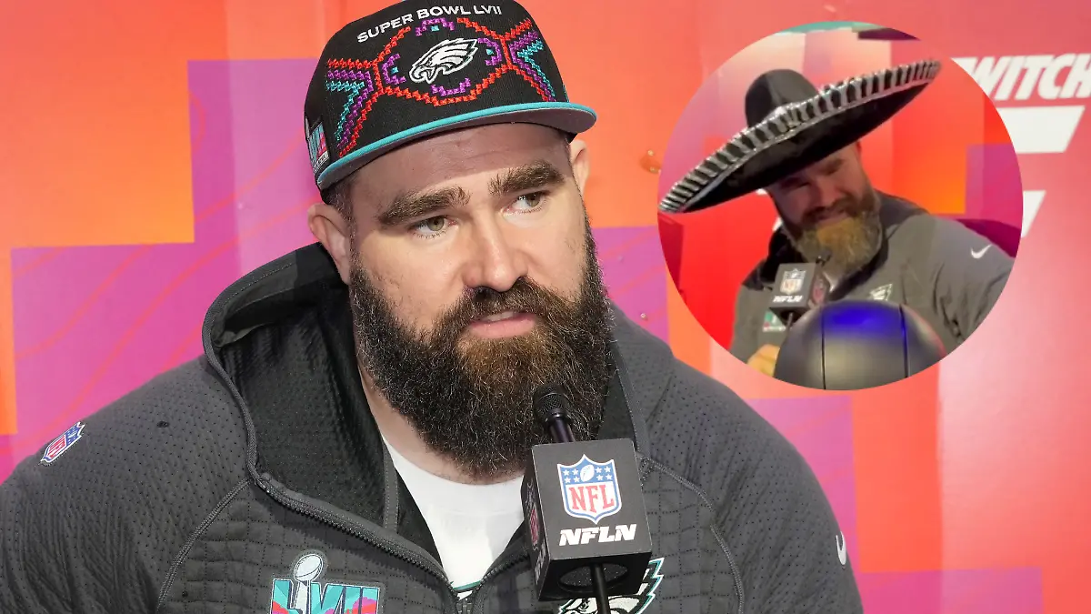 Kelce se animó a gritar Viva México en el dia uno del Super Bowl