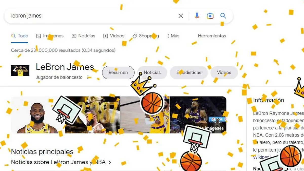 LeBron James tambien es celebrado por Google.