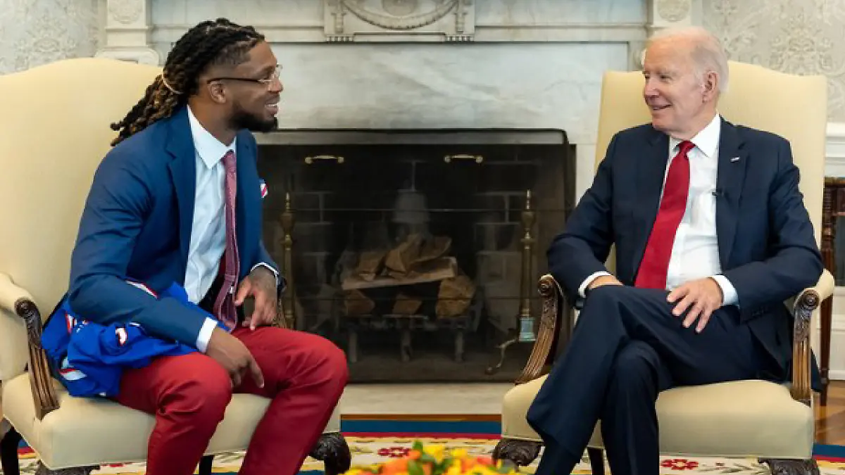 Damar Hamlin fue recibido por el presidente estadounidense Joe Biden