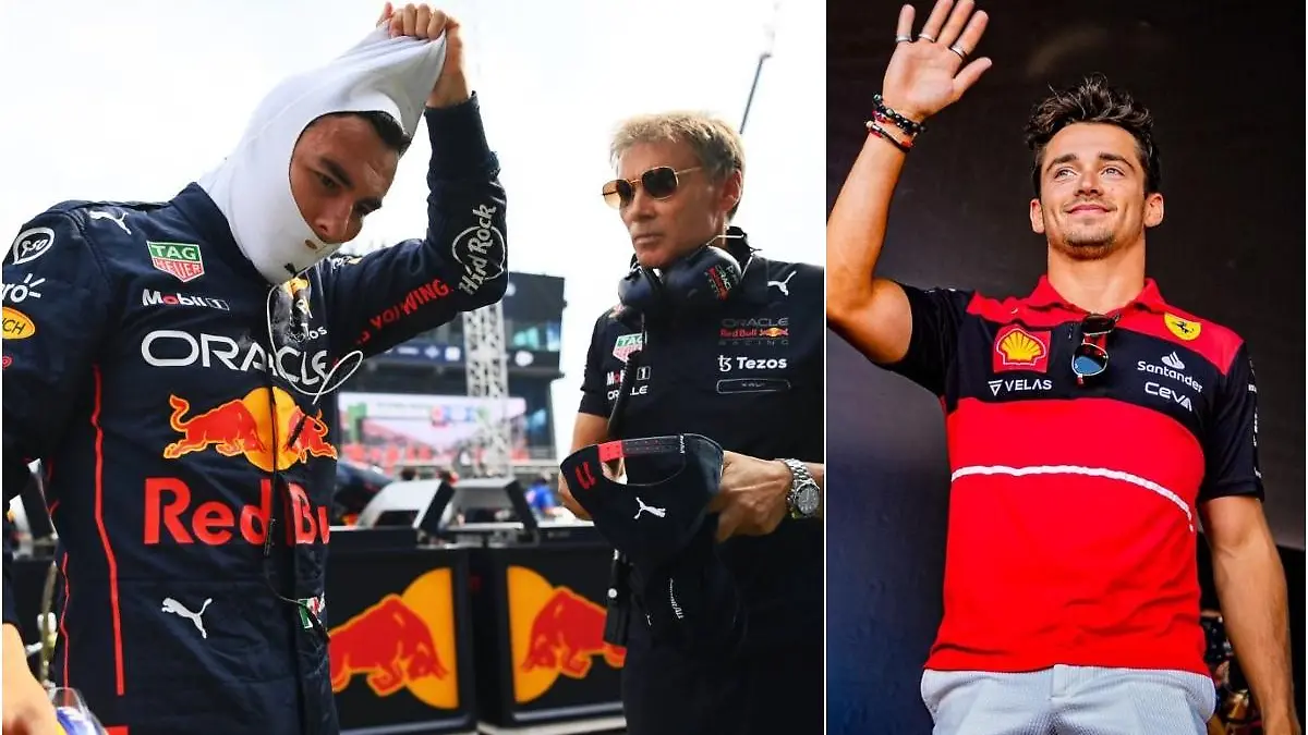 Sergio Pérez quedó por debajo del piloto francés. | Fotos: Cortesía @redbullracing y @charles leclerc