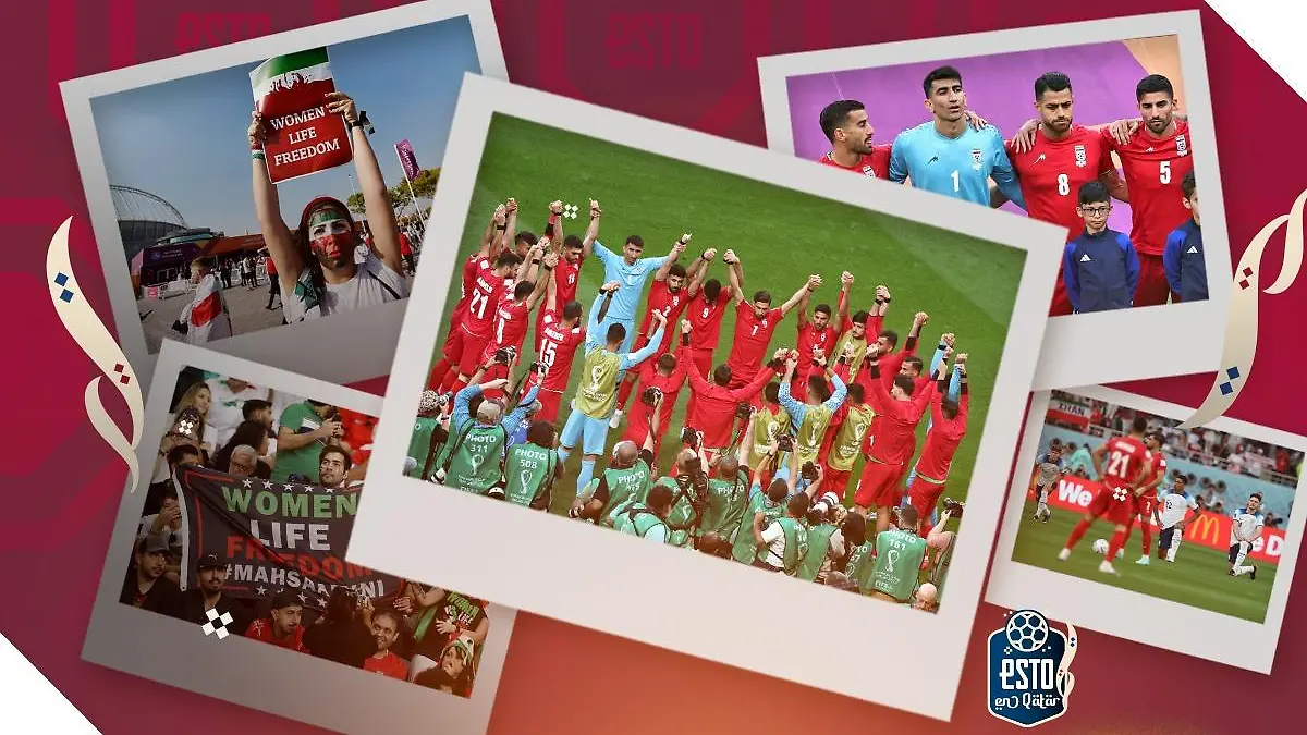 Las protestas en el Inglaterra vs Irán se destacaron durante el partido / Arte: Noé López