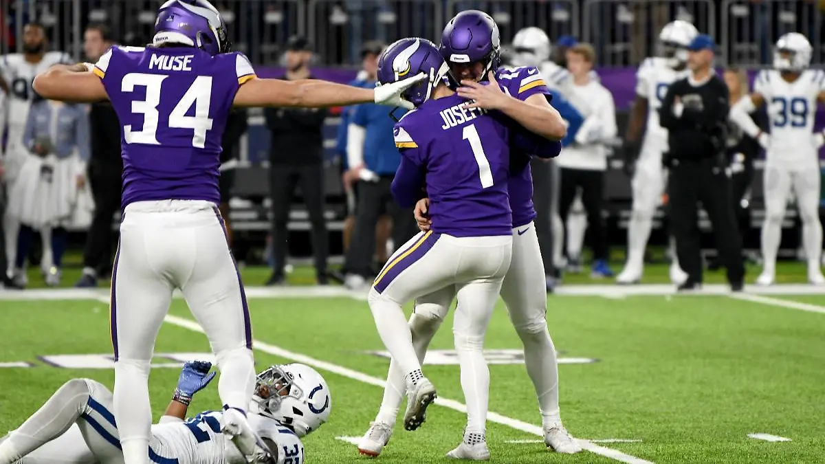 Vikings derrotó a los Colts en una juego histórico. FOTO: AFP