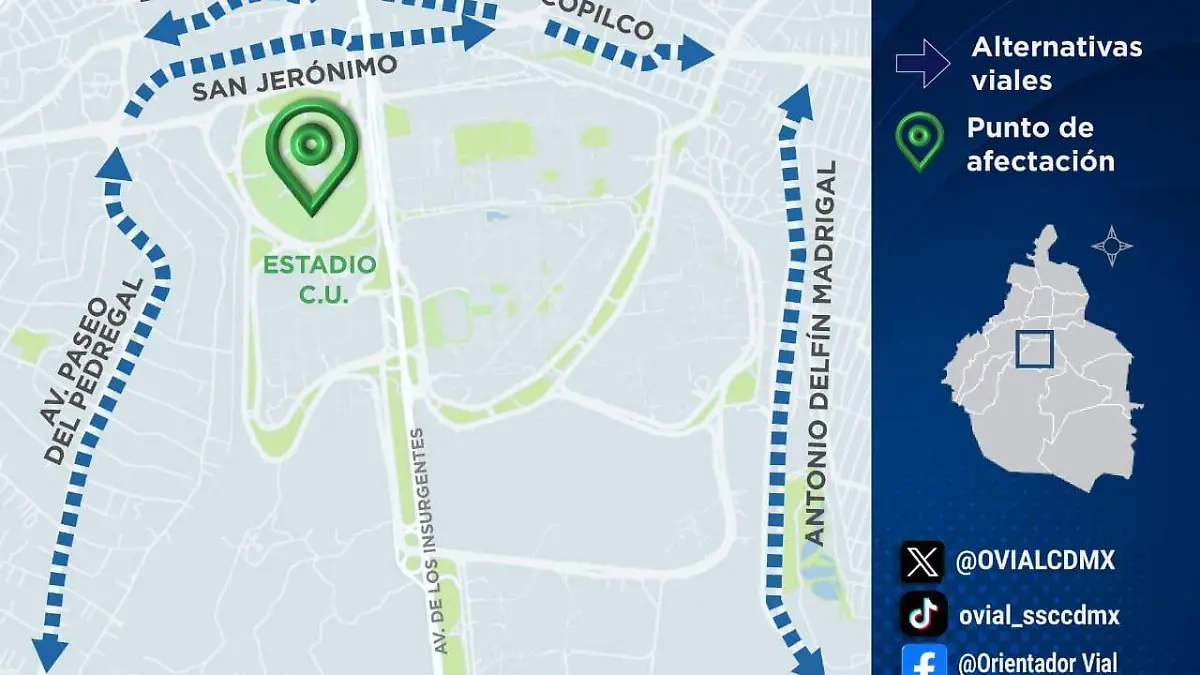 Seguridad para el Pumas vs Cruz Azul