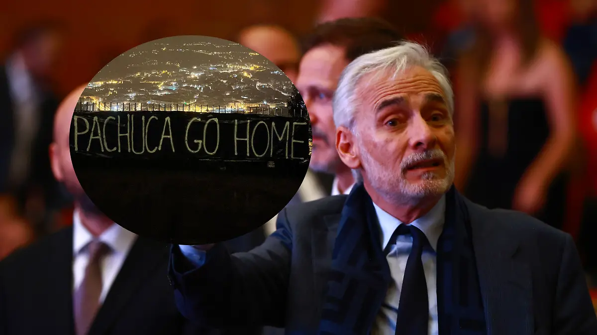 Afición de Real Oviedo pone mantas para protestar contra Grupo Pachuca