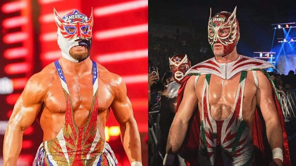 El Grande Americano Original y El Grande Americano apuestan sus máscaras