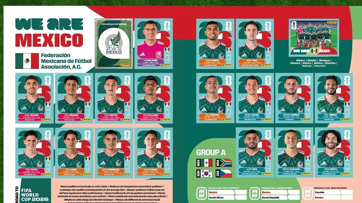 Panini comete 7 errores en la convocatoria de la Selección Mexicana que aparece en el album del Mund