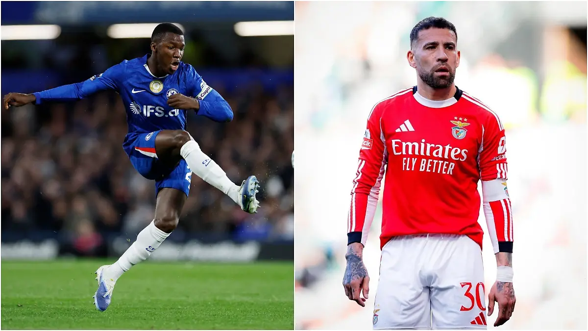 Moisés Caicedo y Nicolás Otamendi