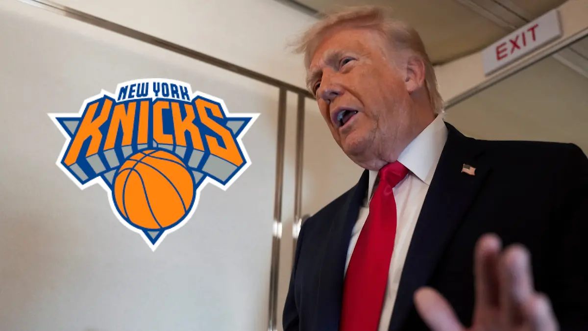 Donald Trump asiste al juego 3 de New York Knicks vs San Antonio Spurs