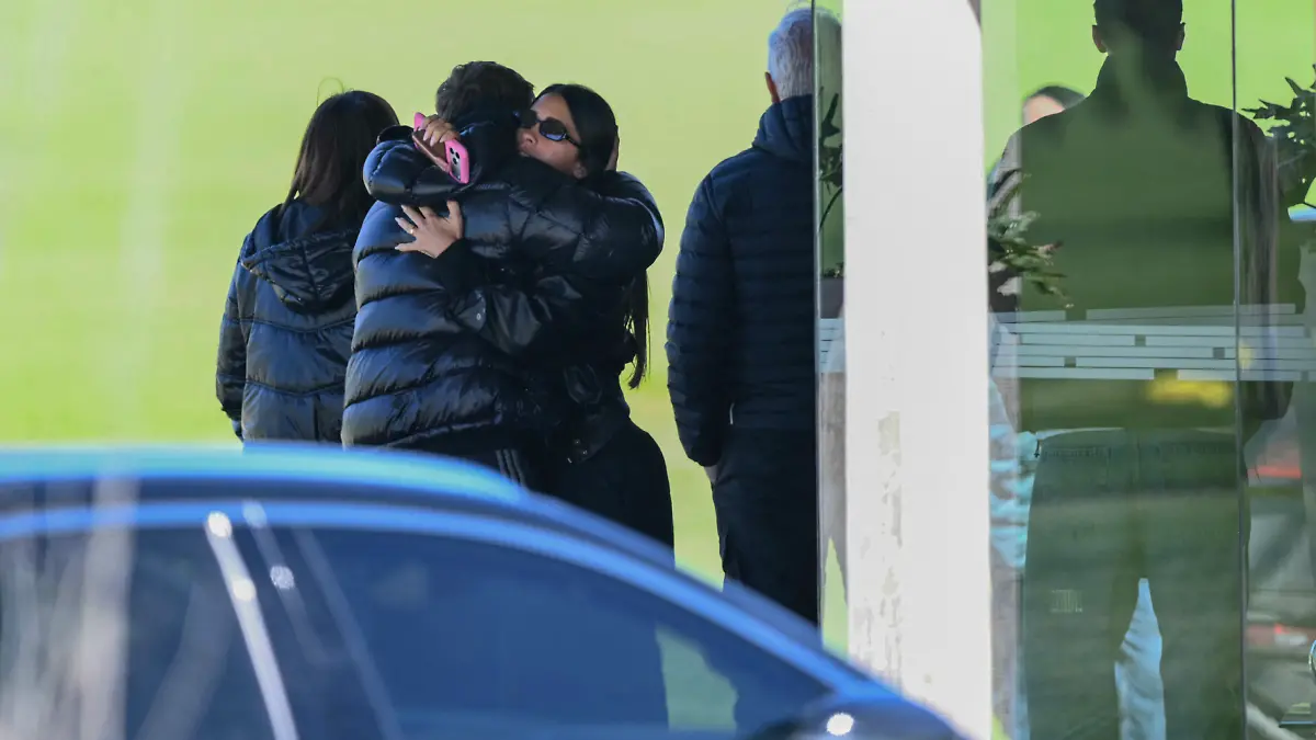 Lionel Messi en la despedida de su padre