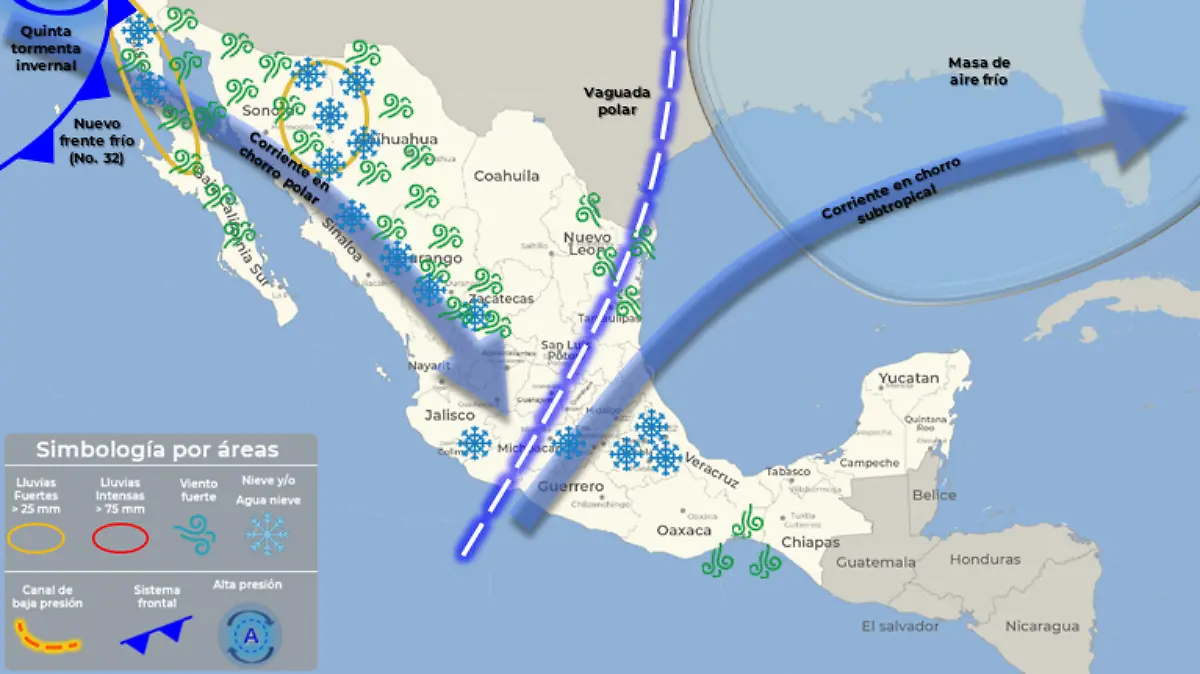 Frente frío 32 y Quinta tormenta invernal: ¿cómo afecta a la CDMX?