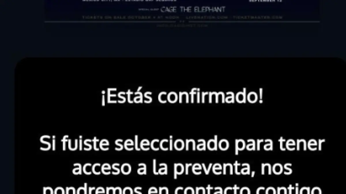 Paso a paso comprar boletos para Oasis