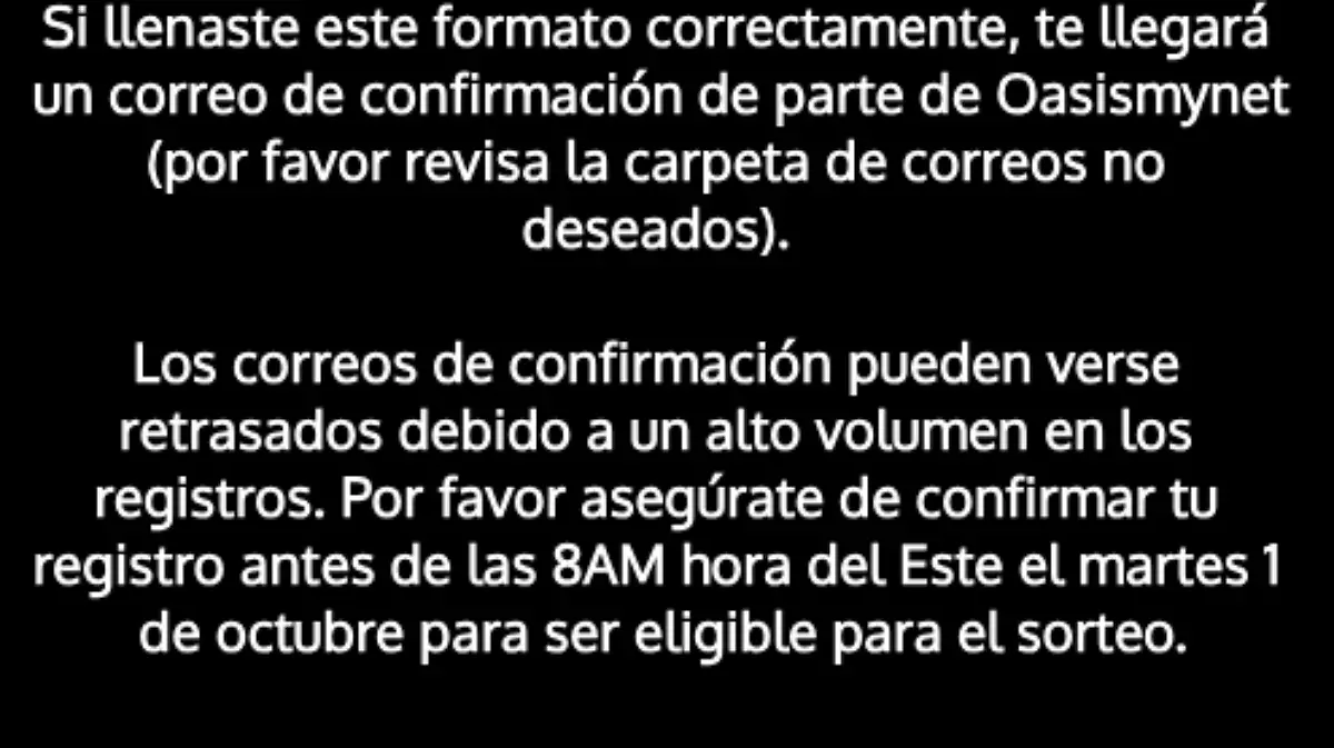 Paso a paso comprar boletos para Oasis