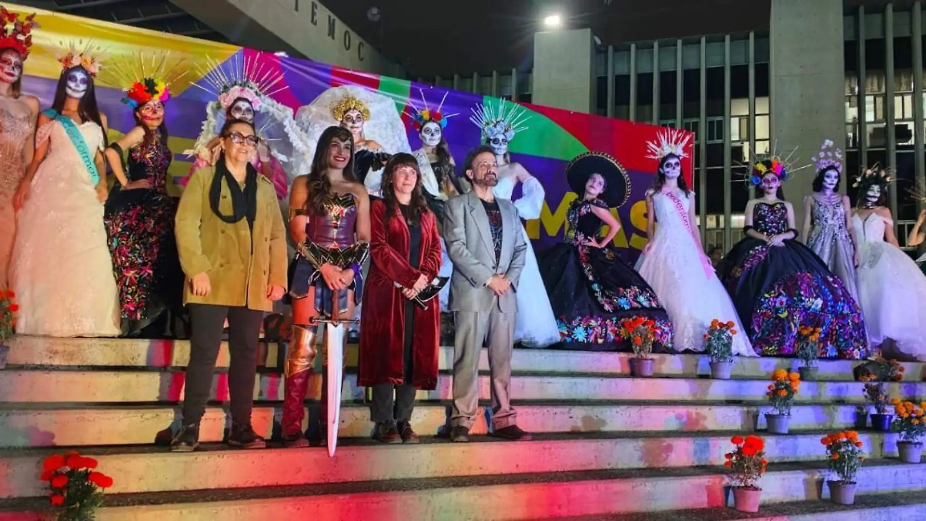 Desfile de catrinas en alcaldía cuauhtémoc