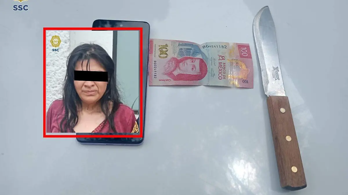 detenida cuchillo CORTESIA