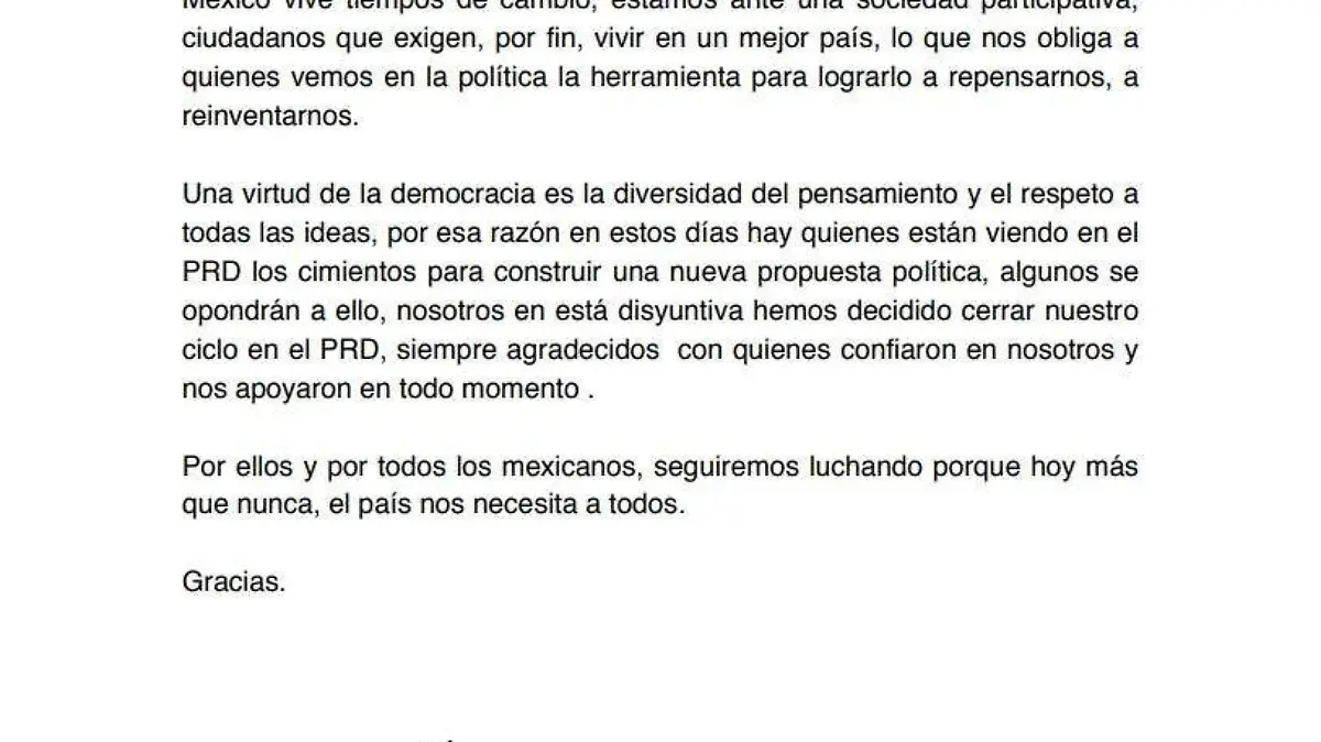 carta renuncia prd